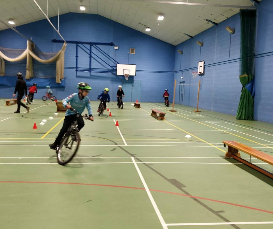 Ramps & equipment challenges in a cycling lesson at Ranby House school.